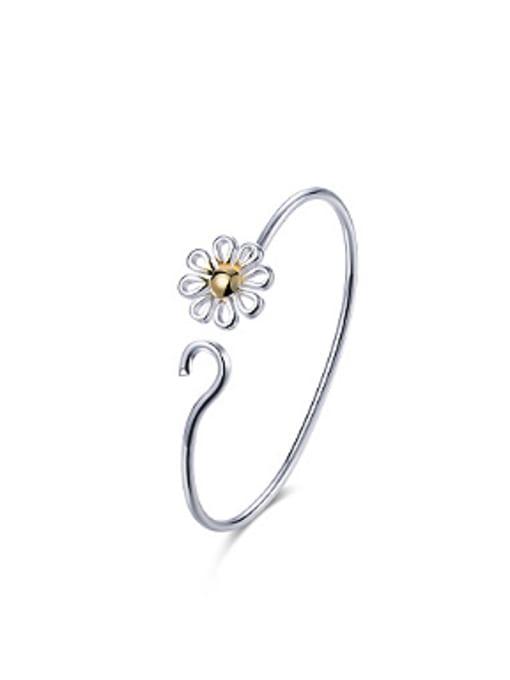 OUXI Simple Hollow Flower Opening Bangle 0