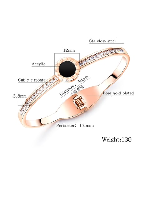 Open Sky Stainless Steel With Rose Gold Plated Simplistic Round Bangles 3