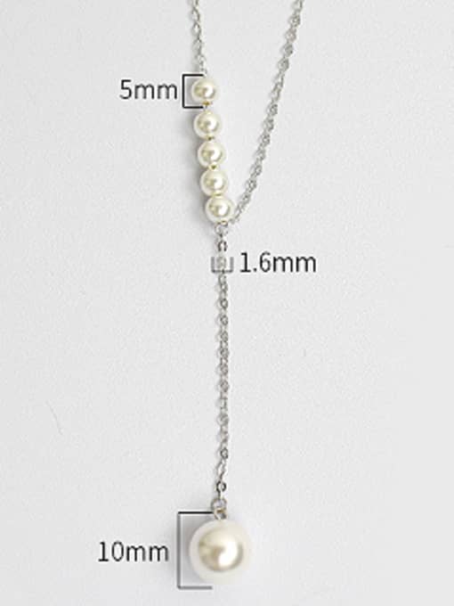 DAKA Simple Artificial Pearls 925 Silver Necklace 3