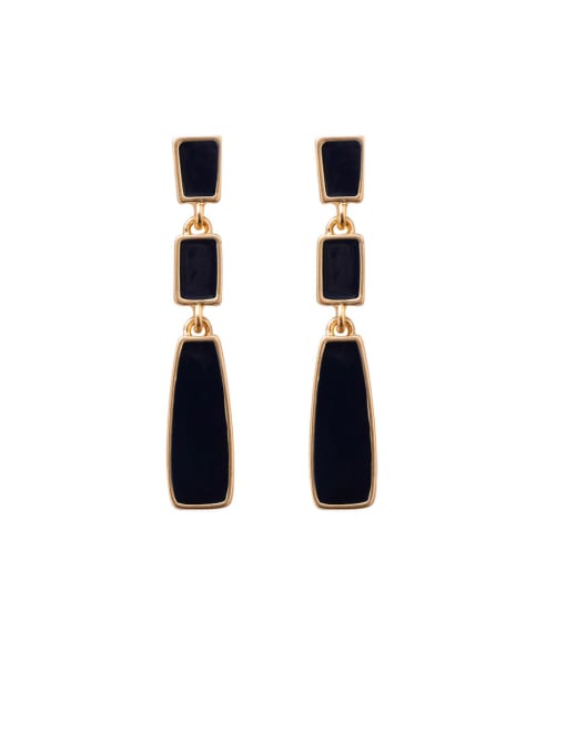 B blue Alloy With Rose Gold Plated Punk Geometric Drop Earrings