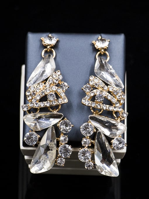 Lan Fu 2018 Irregular Glass Rhinestones Two Pieces Jewelry Set 2