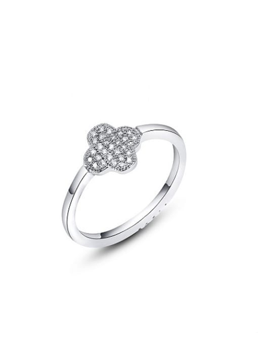 Ronaldo Trendy leaf Shaped Platinum Plated Copper Ring 0