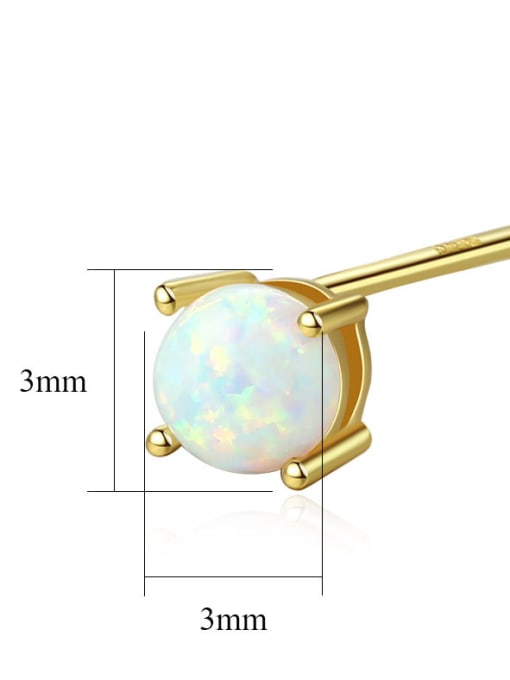 CCUI Sterling Silver Color opal Mini studs earring 3