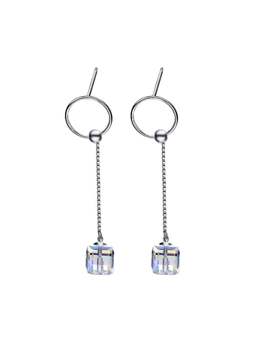 CEIDAI S925 Silver Square-shaped threader earring 0