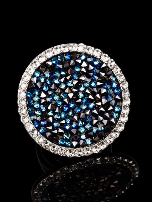royal Blue Exaggerated Round Shaped Statement Ring