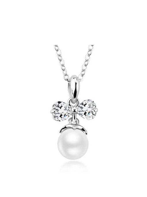 OUXI Fashion Bowknot Artificial Pearls Necklace