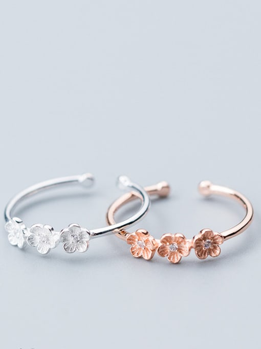 Rosh 925 Sterling Silver With Rose Gold Plated Romantic Flower Rings 0