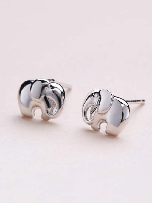 One Silver Exquisite Elephant Shaped stud Earring 0