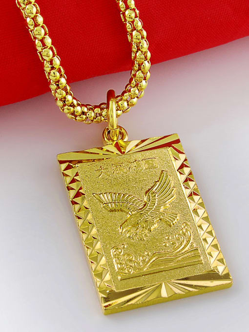 Yi Heng Da Women Delicate Square Shaped 24K Gold Plated Necklace 2