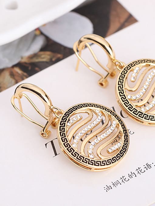 BESTIE Alloy Imitation-gold Plated Fashion Round-shaped Hollow Two Pieces Jewelry Set 2
