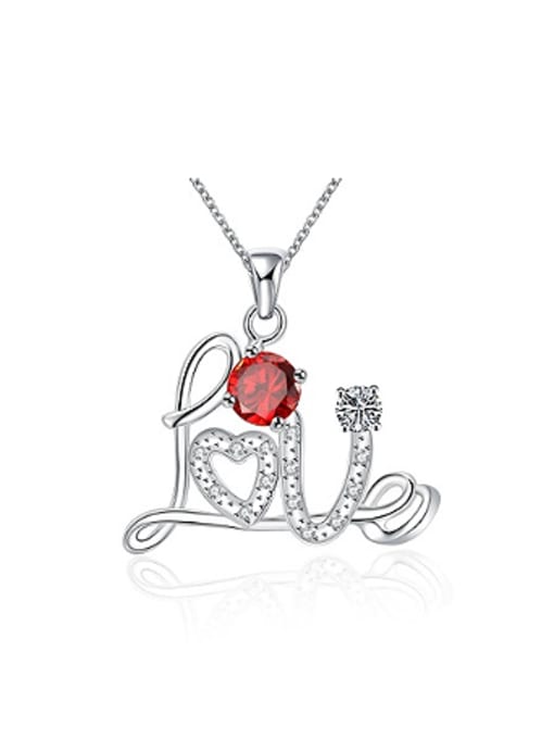 red Fashion LOVE Zircon Women Necklace