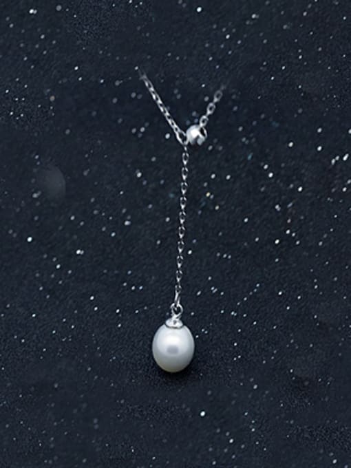 Rosh S925 Silver single pearl fashion necklace 0