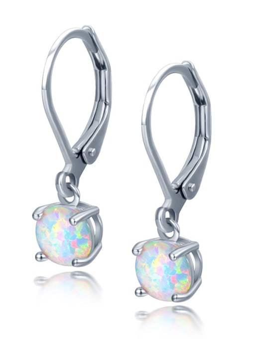 UNIENO Western Style Opal Stones Hook Earrings 1