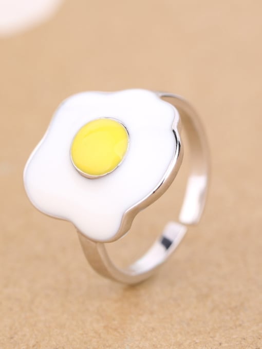 Peng Yuan Personalized Egg Silver Opening Ring 1