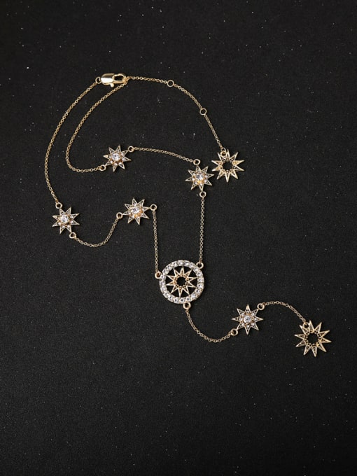 KM Ancient Hollowed Out Star Long Pendant Western Style Necklace 2