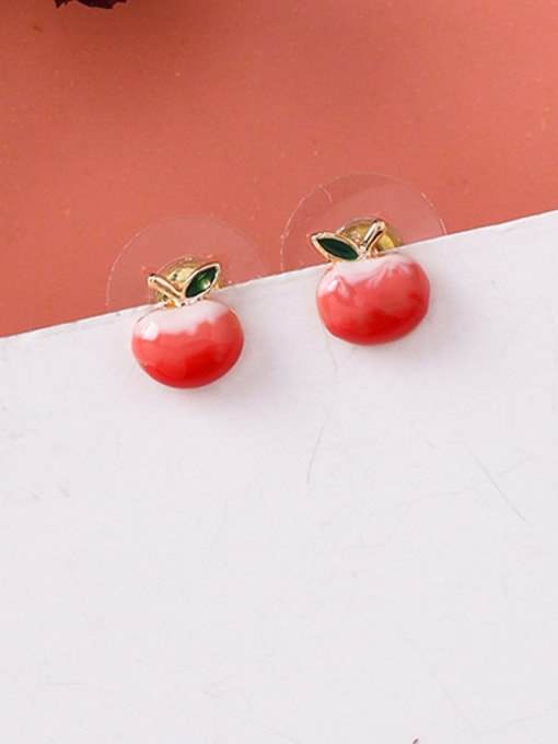 B Apple Alloy With Rose Gold Plated Cute Flower Stud Earrings