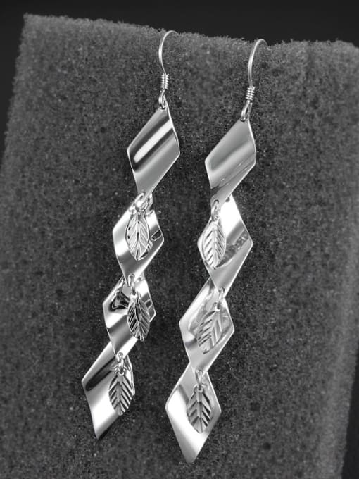 SANTIAGO Personalized Rhombuses Little Leaves 925 Sterling Silver Drop Earrings 2