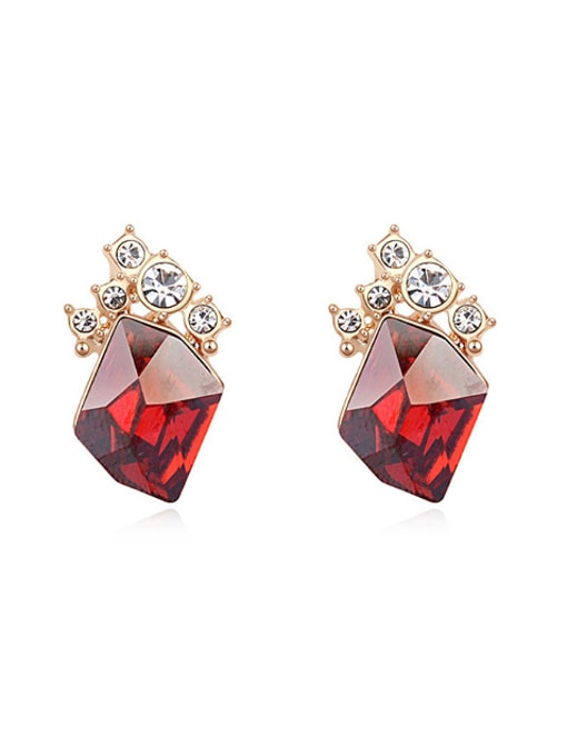 QIANZI Fashion Geometrcial austrian Crystals Alloy Stud Earrings 1