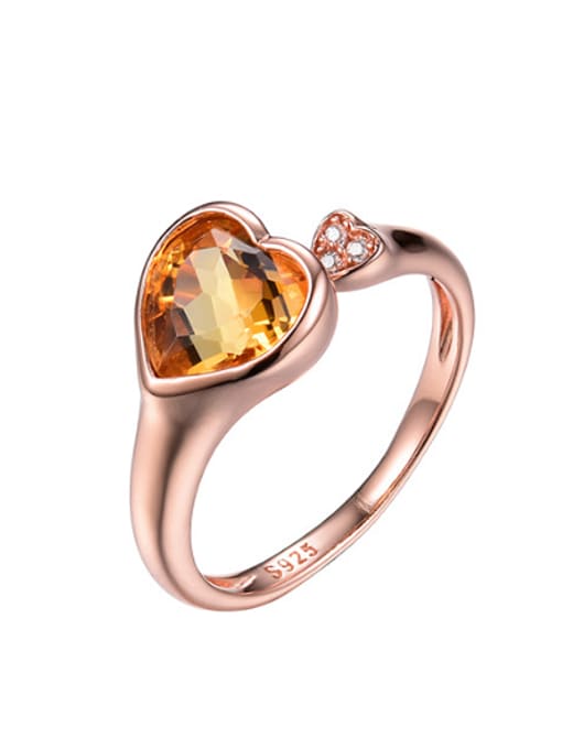 Deli Heart-shaped Crystal Cocktail Ring 0