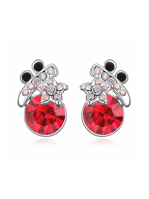 QIANZI Personaliezd Cubic austrian Crystals Alloy Stud Earrings 4