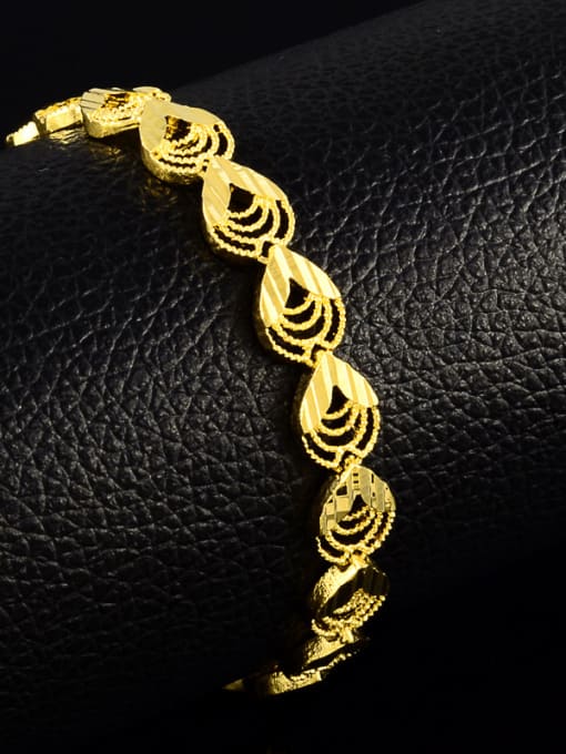 Yi Heng Da Women Water Drop Shaped Gold Plated Copper Bracelet 2