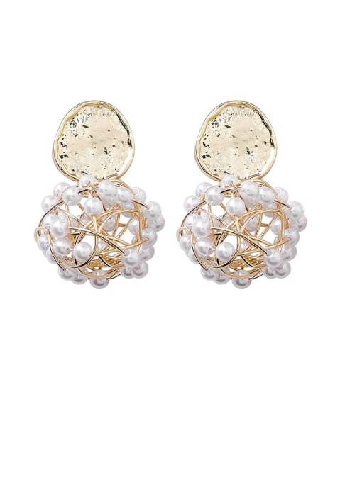 Girlhood Alloy With Gold Plated Fashion Hollow Round Drop Earrings