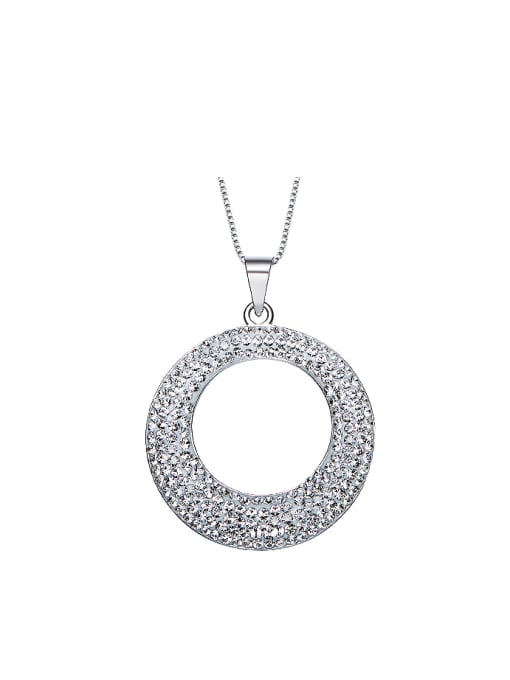 CEIDAI Simple austrian Crystals Hollow Round Necklace 0