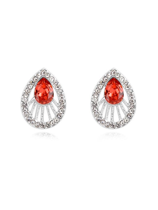 QIANZI Fashion austrian Crystals Water Drop Alloy Stud Earrings 0