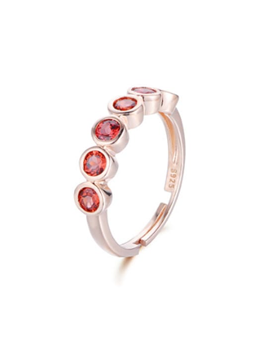 Deli Rose Gold Plated Garnet Gemstones Ring