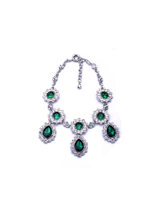 KM Exquisite Luxury Artificial Stones Alloy Necklace