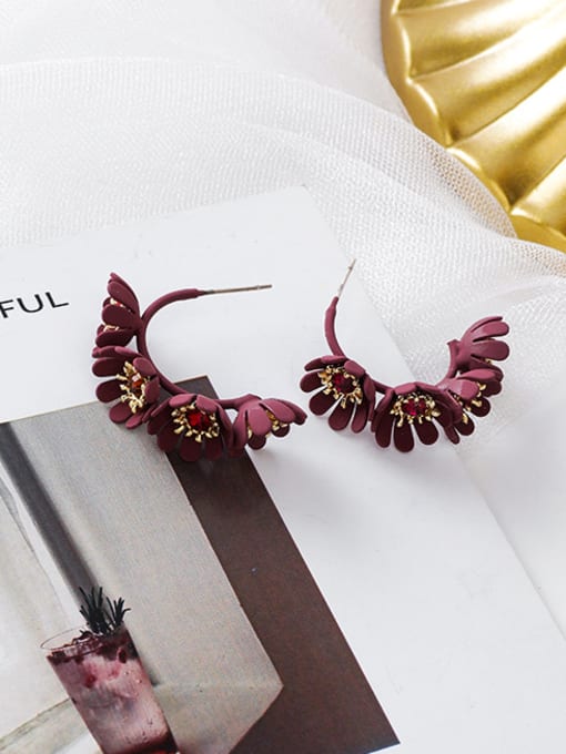 Girlhood Alloy With Platinum Plated Fashion Flower Drop Earrings 3