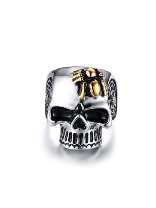 CONG Fashionable Double Color Design Skull Shaped Titanium Ring 0