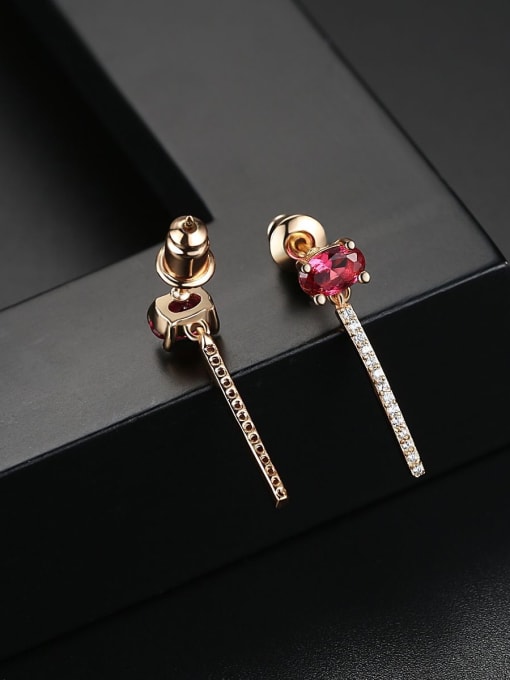 BLING SU Copper With 3A cubic zirconia Fashion Geometric Stud Earrings 3