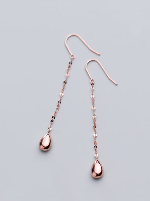 Rosh 925 Sterling Silver With Glossy  Fashion Water Flow comb Drop Hook Earrings 1