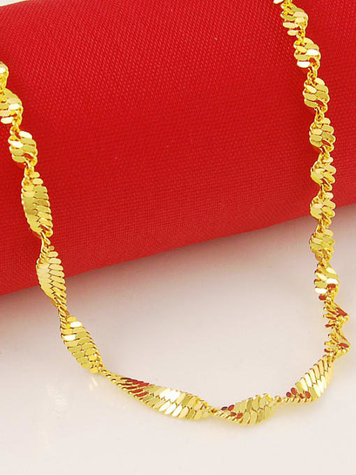 Yi Heng Da Women Wave Design 24K Gold Plated Copper Necklace 2