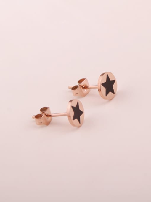 GROSE Round Shaped Star Pattern Stud Earrings 1