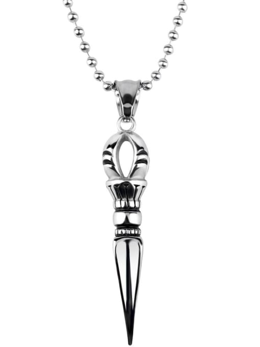 RANSSI Personalized Sharp Pendant Titanium Men Necklace 0