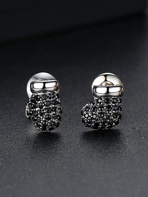 Gun Black-T02E19 Copper With 18k Gold Plated Fashion Clothes Stud Earrings