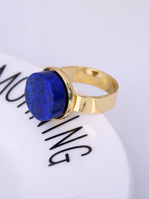 Blue Elegant Blue Round Shaped Gemstone Ring