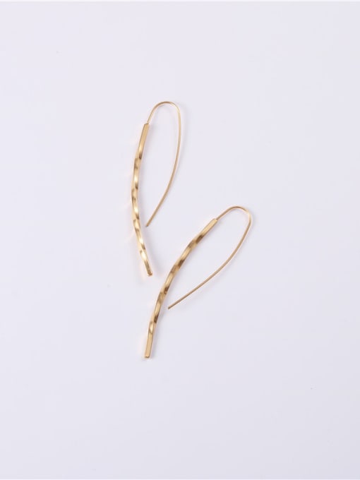 GROSE Titanium With Gold Plated Simplistic Chain Hook Earrings 3