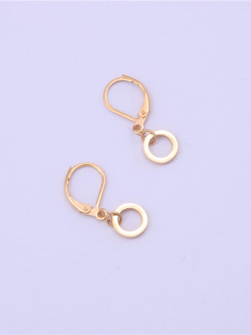 GROSE Titanium With Gold Plated Personality Round Hoop Earrings 2