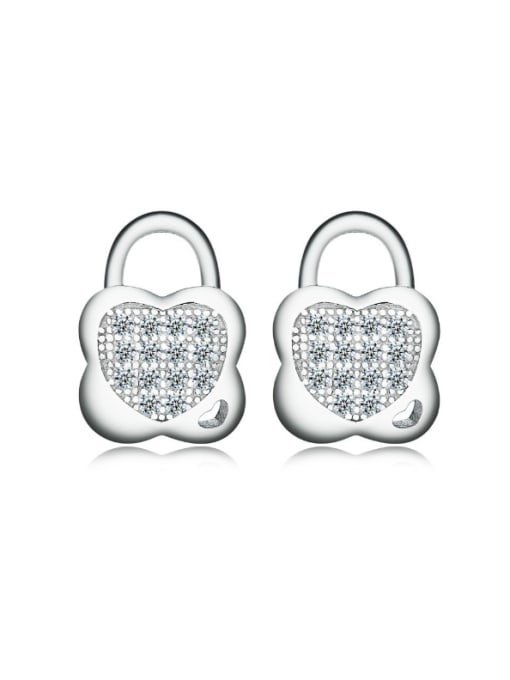 kwan Fashion Silver Hand Bag-shape Stud Earrings 0