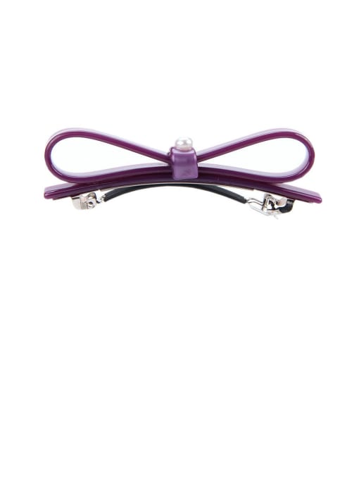 Violet Alloy With Cellulose Acetate   Trendy  Bowknot Barrettes & Clips