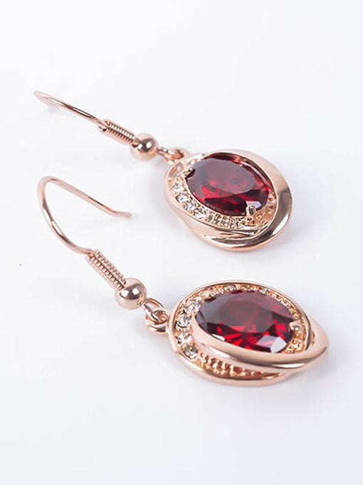 BESTIE Alloy Rose Gold Plated Fashion Artificial Stones Oval-shaped Two Pieces Jewelry Set 2