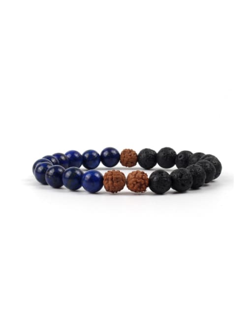handmade Blue and Black Stones Luck Bracelet 0