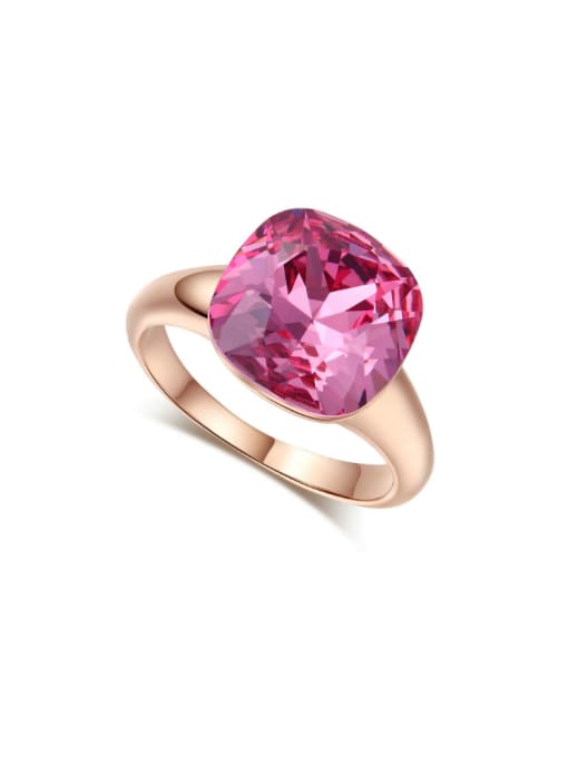 ZK Pink Zircon Luxury Rose Gold Plated Ring 0