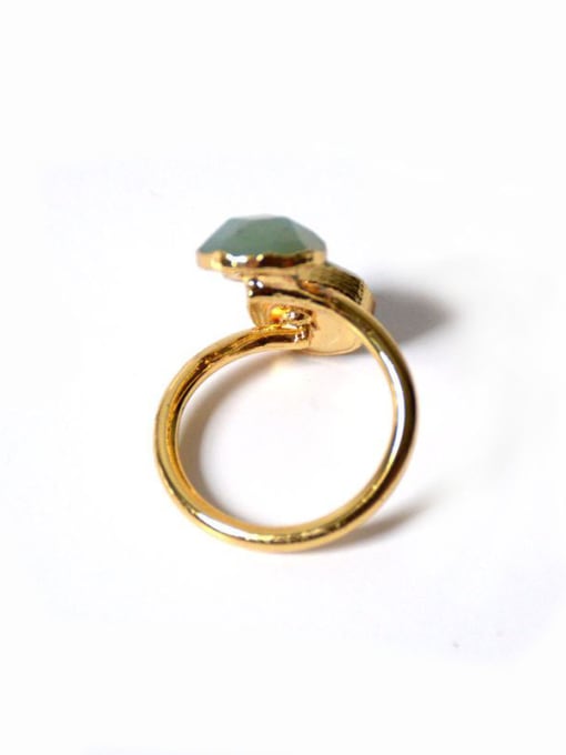 Tess Fashion Gemstones Gold Plated Opening Ring 1