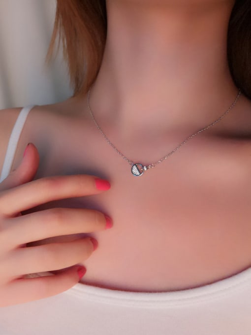 Peng Yuan Tiny Round Zircon Silver Necklace 1