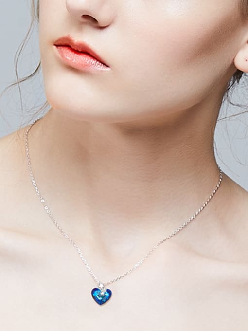 CEIDAI Fashion Heart austrian Crystal Little Stars Copper Necklace 1
