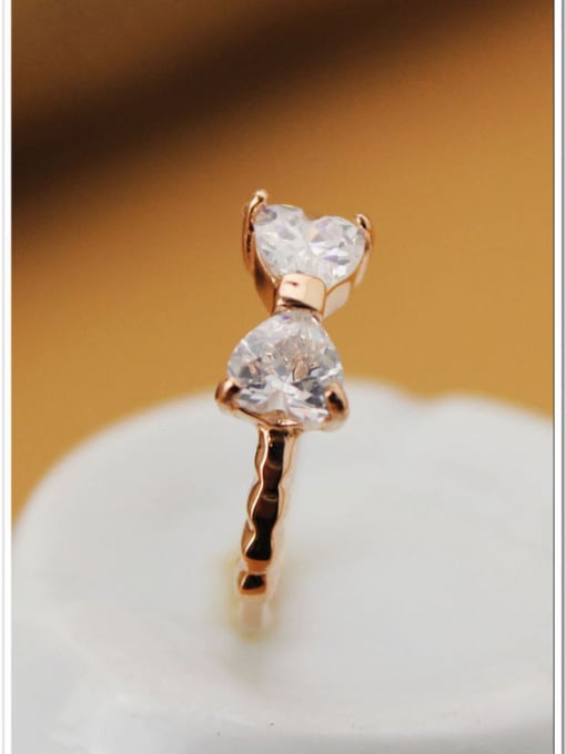 GROSE Bow Zircons Rose Gold Plated Ring 0